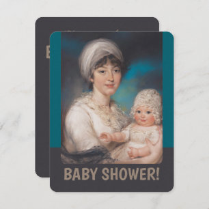 Little girl and mother CC0981 Baby shower invite