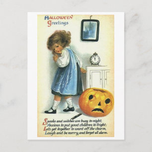 Little Girl and Pumpkin Postcard