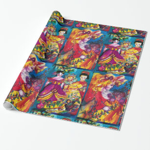 LITTLE GIRL ,ANTIQUE DOLLS AND CHRISTMAS ORNAMENTS WRAPPING PAPER
