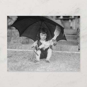 Little Girl at the Beach, 1923 Postcard