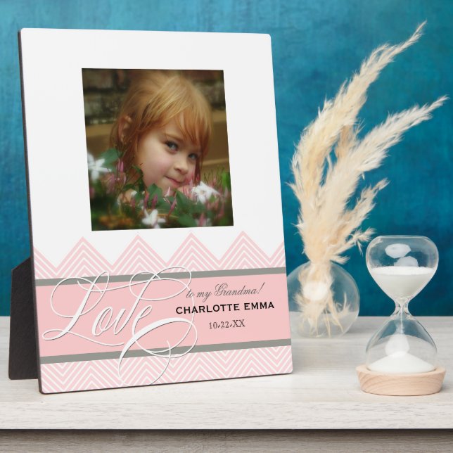 Little Girl Baby Chic Chevron Modern Personalised Plaque (Side)