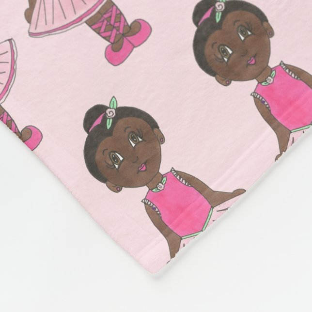 Little Girl Ballet Dancer Ballerina Pink Rose Tutu Fleece Blanket (Corner)