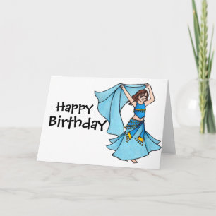 Little Girl Belly Dancer Blue Card