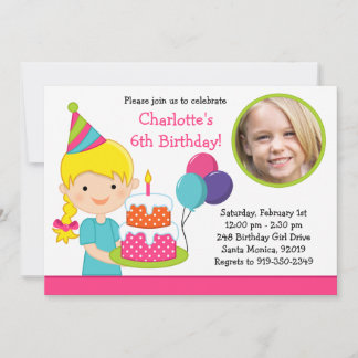 Little Girl Birthday Party Invitation
