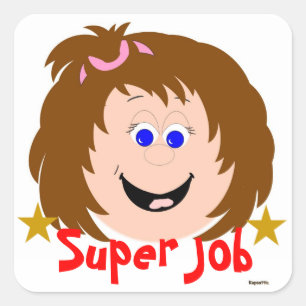 Little Girl Blue Eyes Super Job Sticker