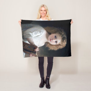 Little Girl, Bouguereau Fleece Blanket