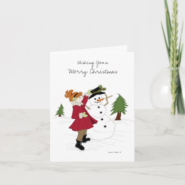 Little Girl Christmas Holiday Card (Front)