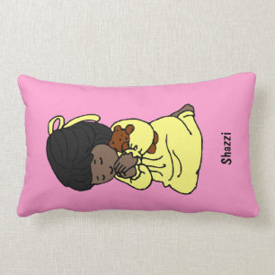 Little Girl Custom Prayer Pillow: African-American Lumbar Cushion