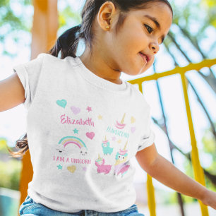 Little Girl Cute Llamacorn Pastel Pattern Toddler T-Shirt