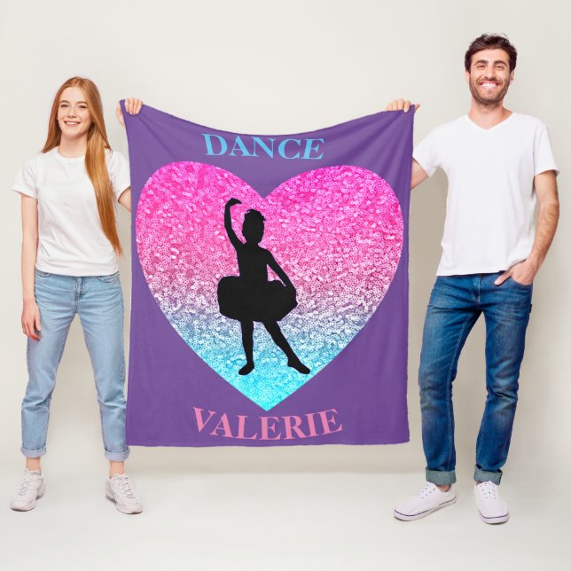 Little Girl Dance Fleece Blanket w/ Her Name (In Situ)