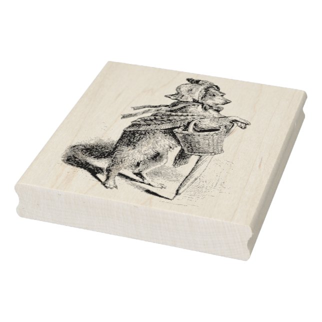 Little Girl Dog Vintage Rubber Art Stamp (Stamp)