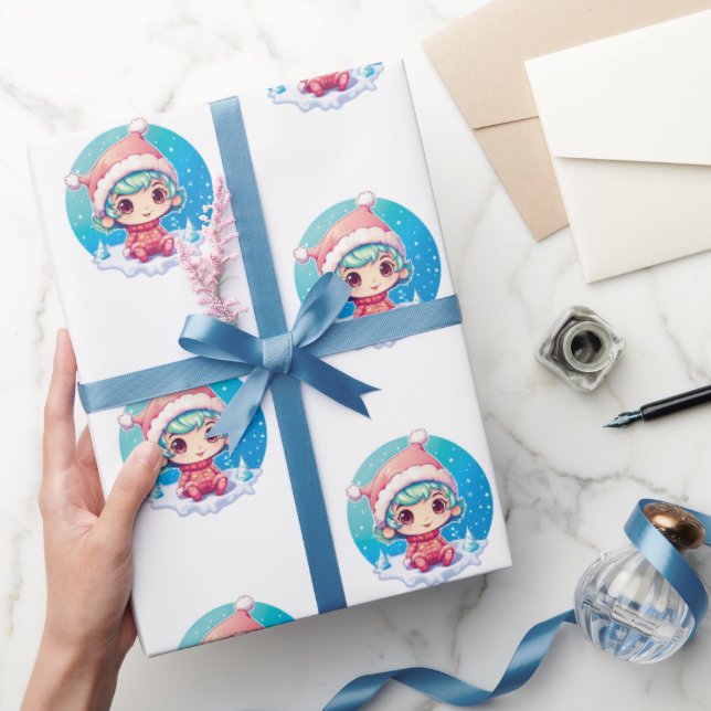 Little Girl Elf Xmas Magic Wrapping Paper (Gifting)