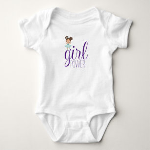 Little girl, girl power baby white bodysuit
