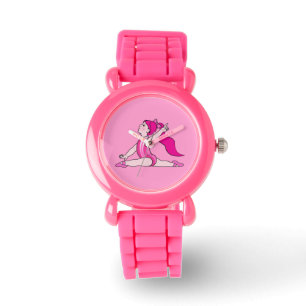 Little Girl Gymnast on Pink Watch