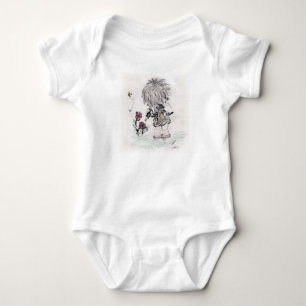 Little Girl holding a Kitten Baby Bodysuit