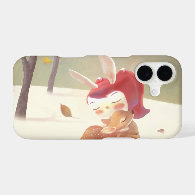 Little Girl Hugging Deer (Back (Horizontal))