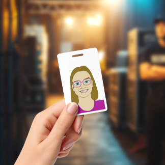 little girl ID badge