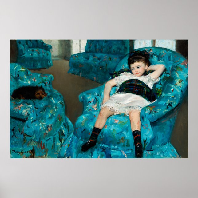 Little Girl in a Blue Armchair, 1878 by Cassatt Poster (Front)