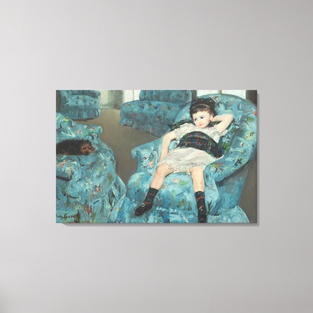 Little Girl in a Blue Armchair, 1878 (oi Canvas Print (Front)