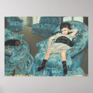 Little Girl in a Blue Armchair, 1878 (oi Poster