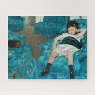 Little Girl in a Blue Armchair by Mary Cassatt Jigsaw Puzzle