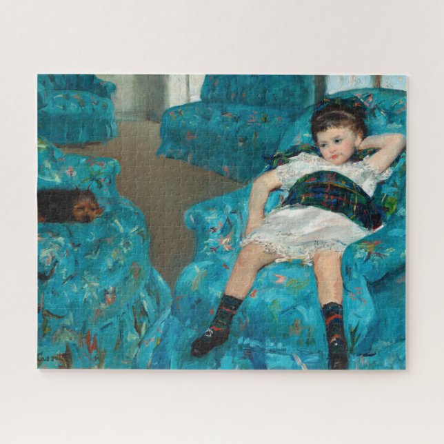 Little Girl in a Blue Armchair by Mary Cassatt Jigsaw Puzzle (Horizontal)