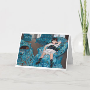 Little Girl in a Blue Armchair, Cassatt Card
