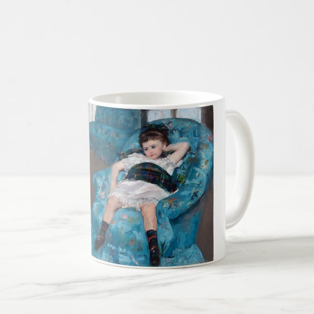 Little Girl in a Blue Armchair, Cassatt Coffee Mug (Front Right)