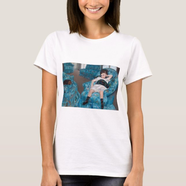 Little Girl in a Blue Armchair, Cassatt T-Shirt (Front)