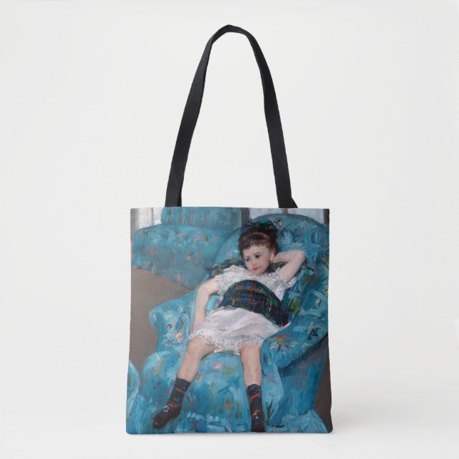 Little Girl in a Blue Armchair, Cassatt Tote Bag (Front)