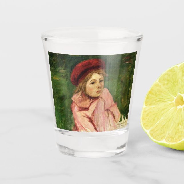 Little Girl in a Red Beret Shot Glass (Front)