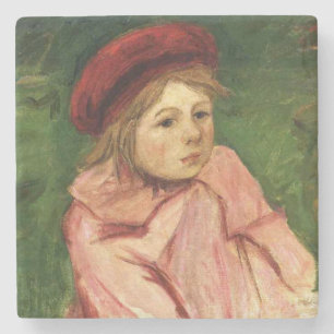 Little Girl in a Red Beret Stone Coaster