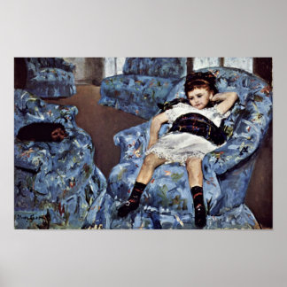 Little Girl In Blue Armchair By Cassatt Mary (Best Poster