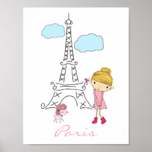 Little Girl in Paris Poster personalized