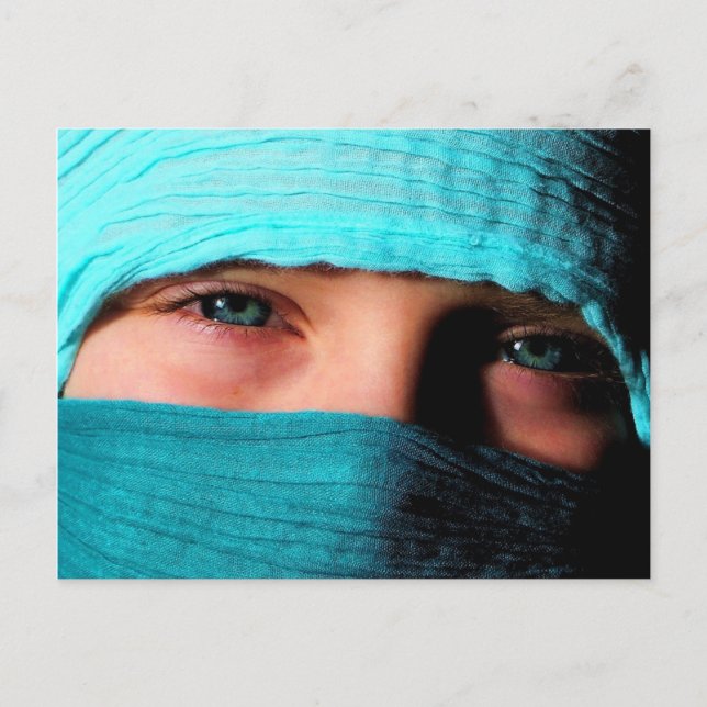 Little Girl in Turquoise Sea Postcard (Front)