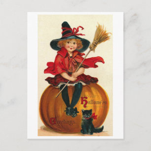 Little Girl in Witch Costume Postcard