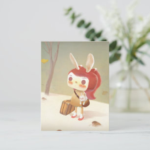 Little Girl Lost in the Forest Announcement Postcard