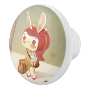Little Girl Lost in the Forest Ceramic Knob