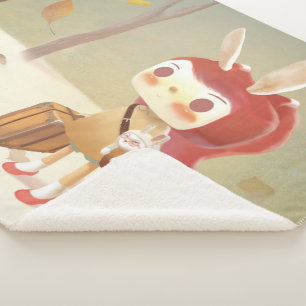 Little Girl Lost in the Forest Sherpa Blanket