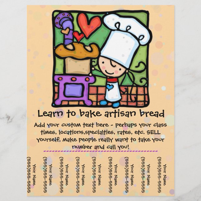 Little Girl loves teaching baking class tear sheet (Front)