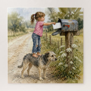 Little Girl Mailing a Card Jigsaw Puzzle