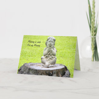 Little Girl Making A Wish For Mummy l Mother's Day Card