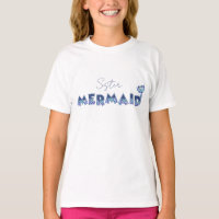 Little Girl Mermaid Birthday Sister Editable Text
