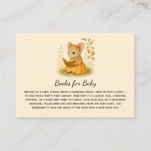 Little Girl Mice Baby Shower Books for Baby   Place Card