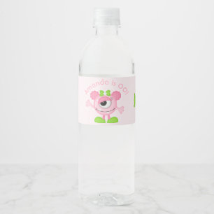 Little Girl Monster themed Party Water Bottle Label