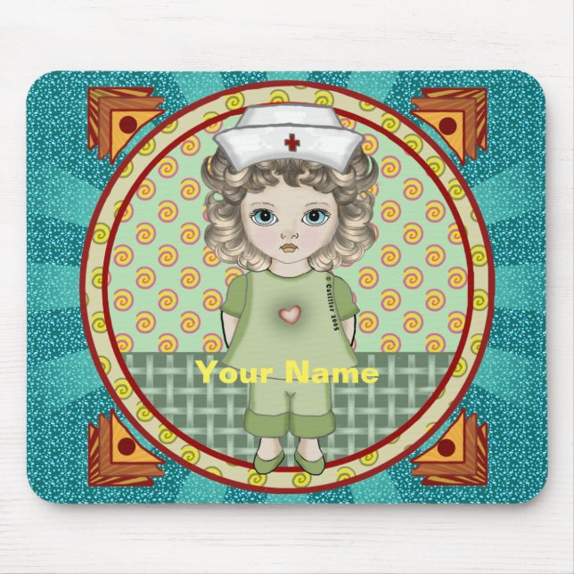 Little girl nurse  mouse mat (Front)