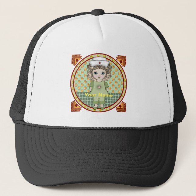 Little girl nurse  trucker hat (Front)
