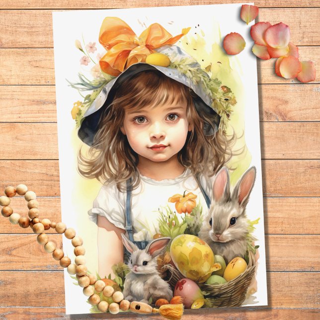 Little Girl on Easter 1 Decoupage Paper (Creator Uploaded)