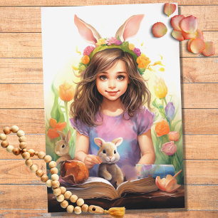 Little Girl on Easter 3 Decoupage Paper