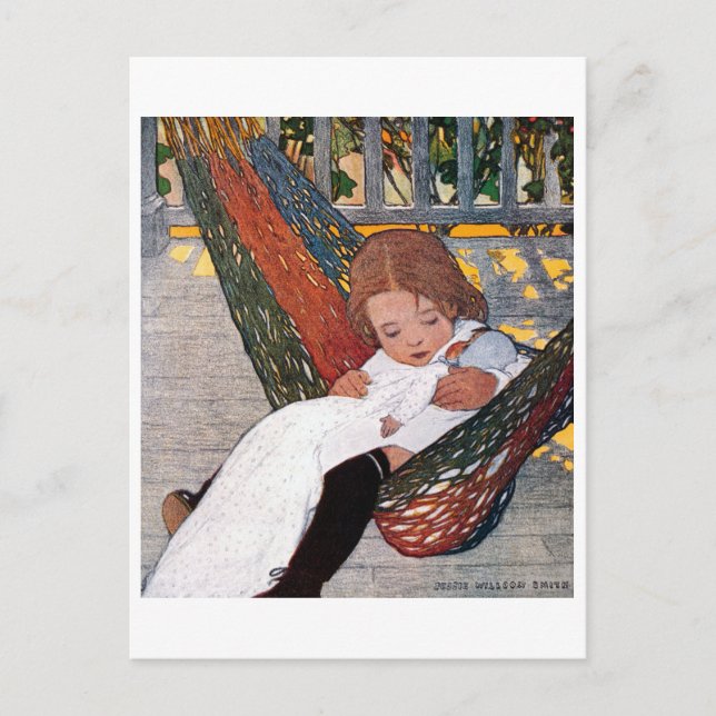 Little Girl on the Hammock, Jessie Willcox Smith Postcard (Front)
